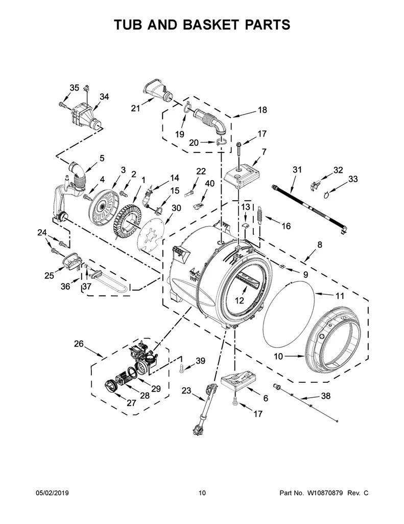 Washer Drain Pump Assembly - WPW10605427