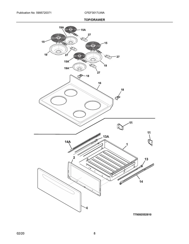 Frigidaire Range /Oven 8" Porcelain Drip Pan - A316222301, Replaces: 316048400 - Image 2