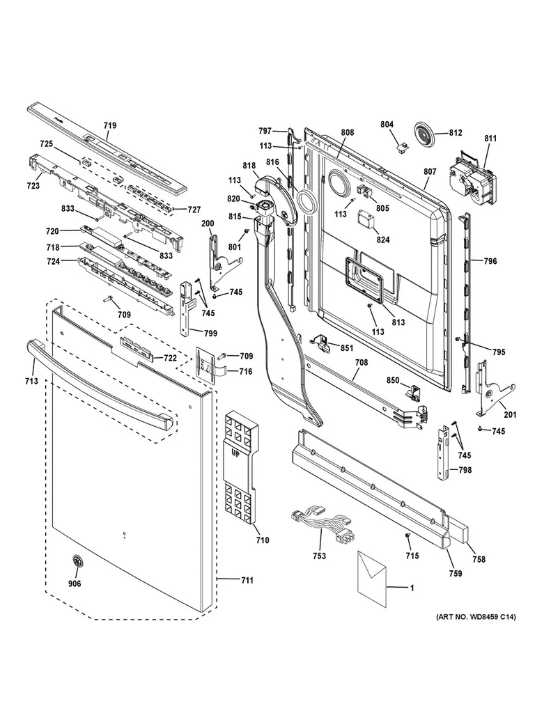GE Dishwasher Door Panel Retainer Strip, Right Hand - WG04A02180