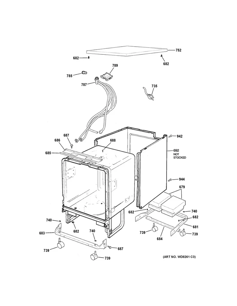 GE Dishwasher Unicouple Assembly - WG04F06724