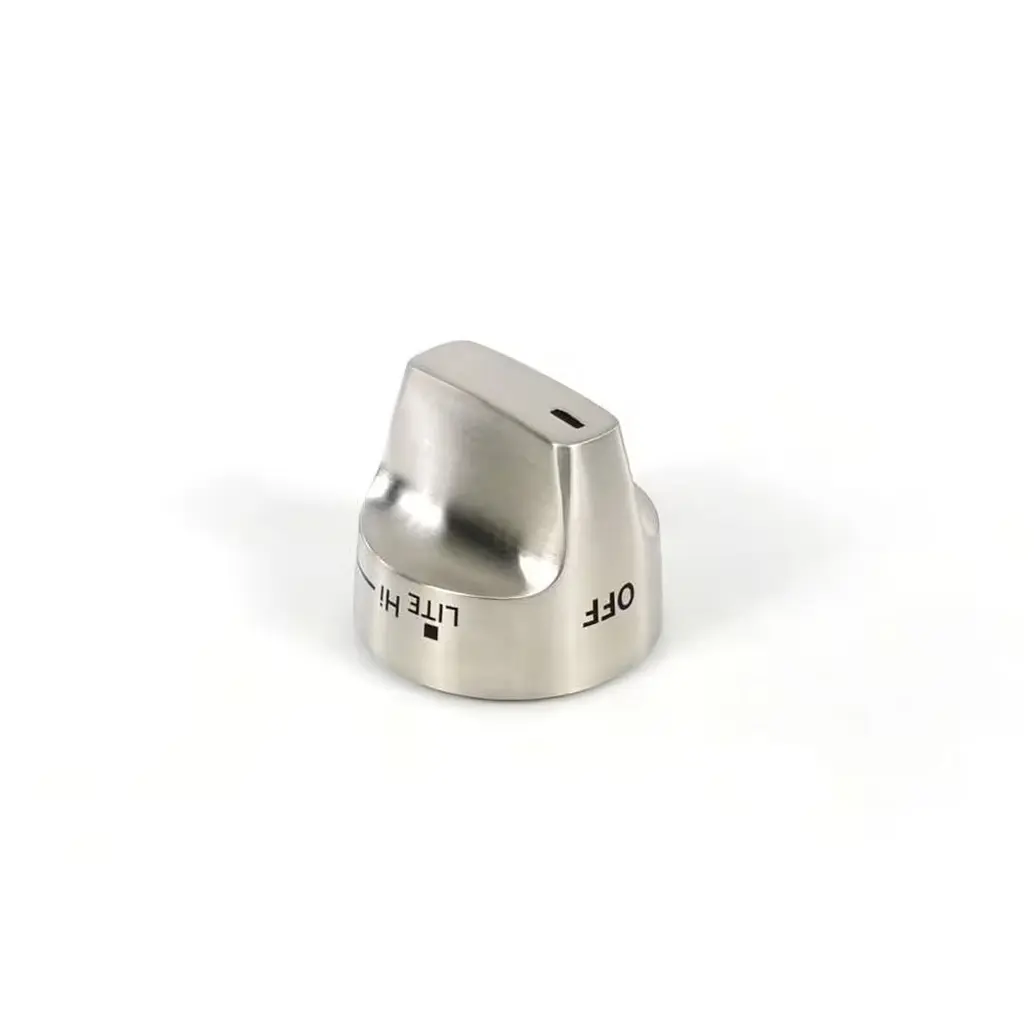 GE Range /Oven Control Knob (Brushed Stainless) - WB03X31659, Replaces: WS01F09309