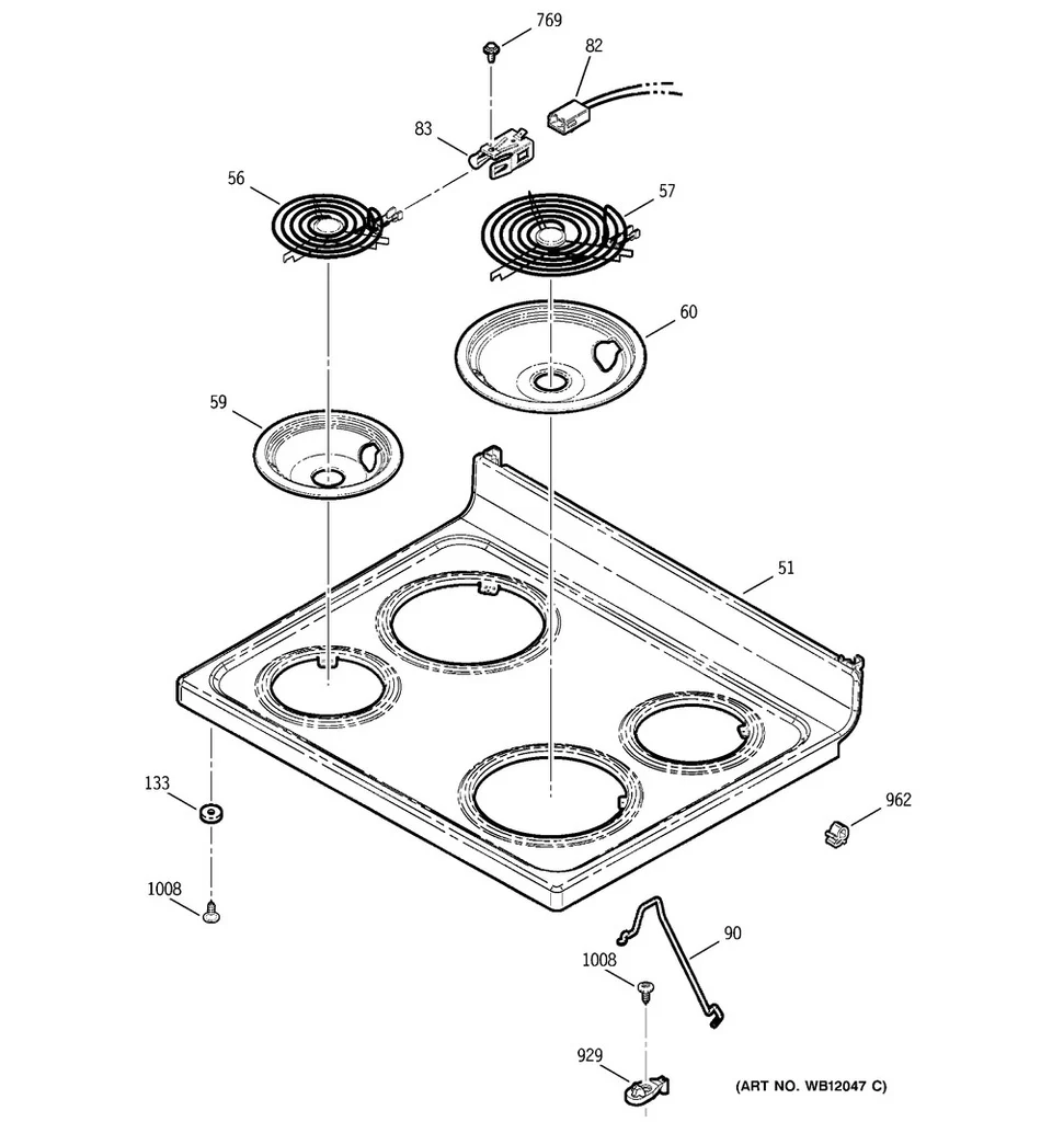 GE Range /Oven Range Drip Bowl, Grey, 8" - WG02L01866