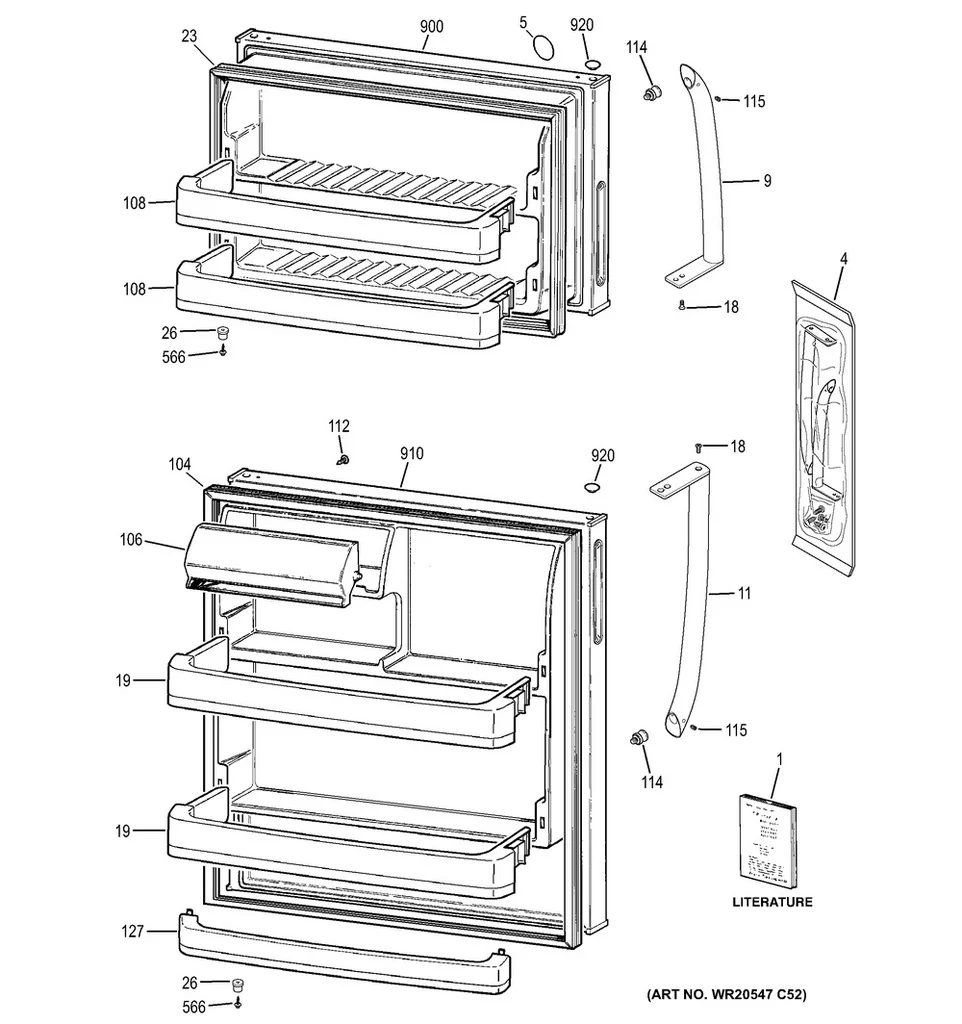 GE Refrigerator Refrigerator Door Shelf Bar, White - WG03F01597