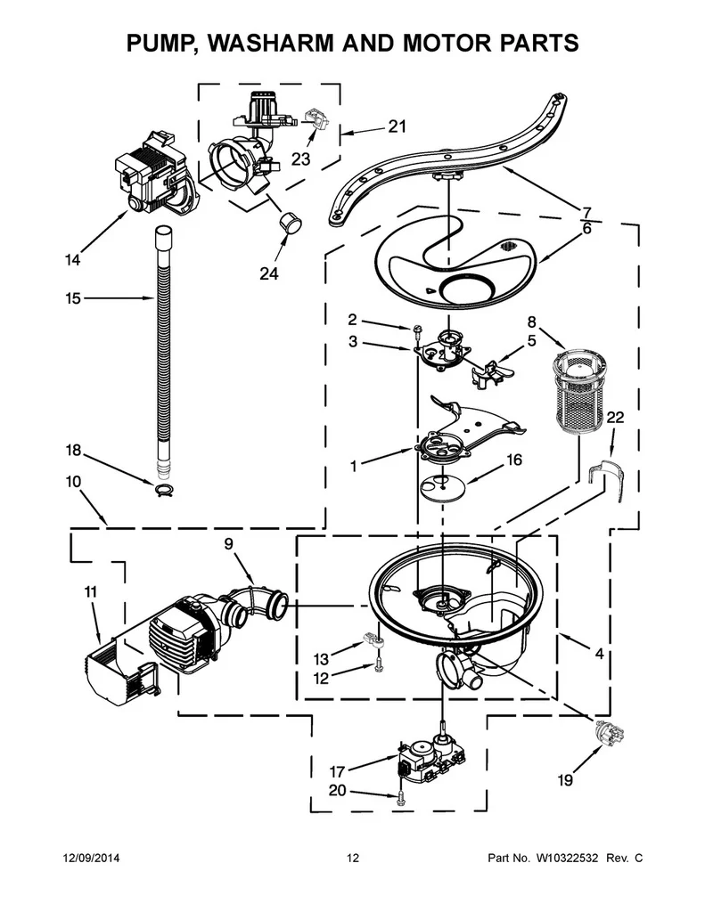 Whirlpool Dishwasher Pump and Motor Assembly - WPW10234567, Replaces: 8579269