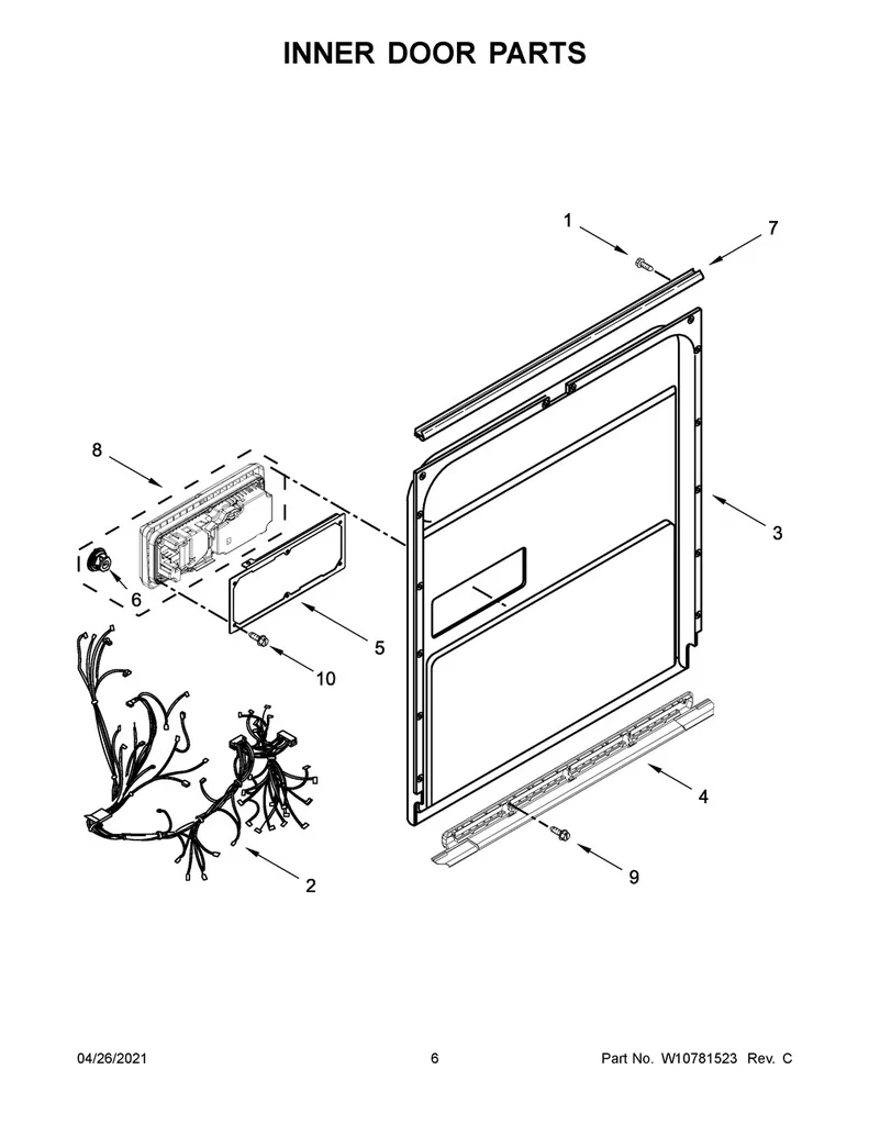 Whirlpool Dishwasher Wire Harness Assembly - W11027902, Replaces: W10744908 - Image 2