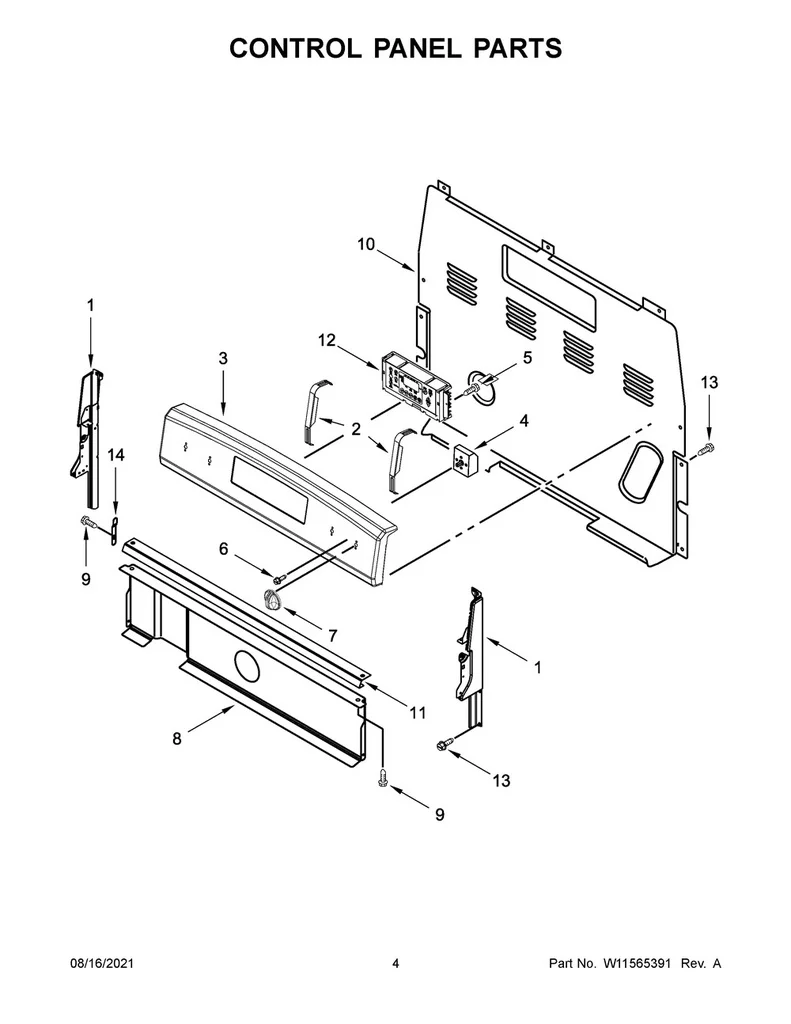 Whirlpool Range /Oven Control Board - W11536796, Replaces: W11204489