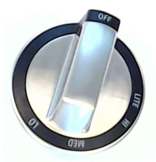 Whirlpool Range /Oven Control Knob (Stainless) - WPW10180180, Replaces: W10132510