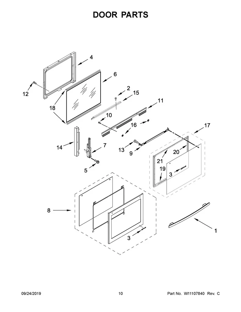 Whirlpool Range /Oven Door Hinge - W11226493, Replaces: W10885516 - Image 2