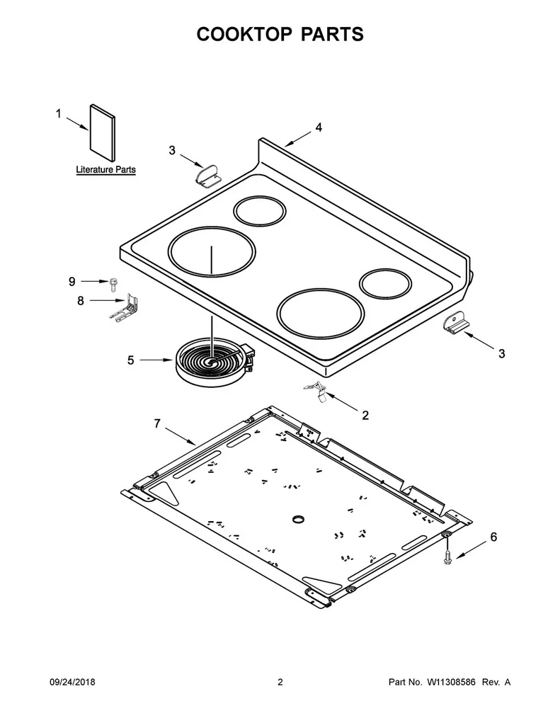 Whirlpool Range /Oven Radiant Surface Element (2500W) - W11047722, Replaces: 8273992 - Image 2